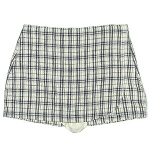 Abercrombie & Fitch Checkered-Gingham Grid Plaid Ivory Skort Women's Size XS